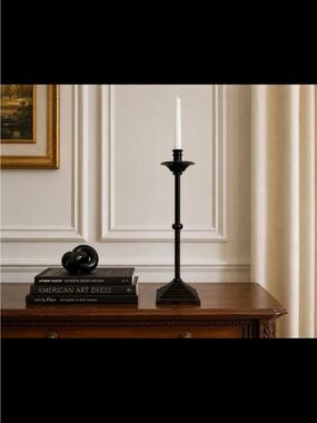 VNT 1980s Maitland-Smith Sculptural Bronzed Iron Candlestick Candle Holder ~ 22”